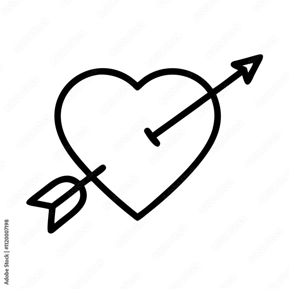arrow through heart Outline Icon, valentine icon - Black outline icon of arrow through heart symbolizing valentines day, holidays, and festive in simple design arrow through heart Outline Icon, valentine icon - Black outline icon of arrow through heart symbolizing valentines day, holidays, and festive in simple design