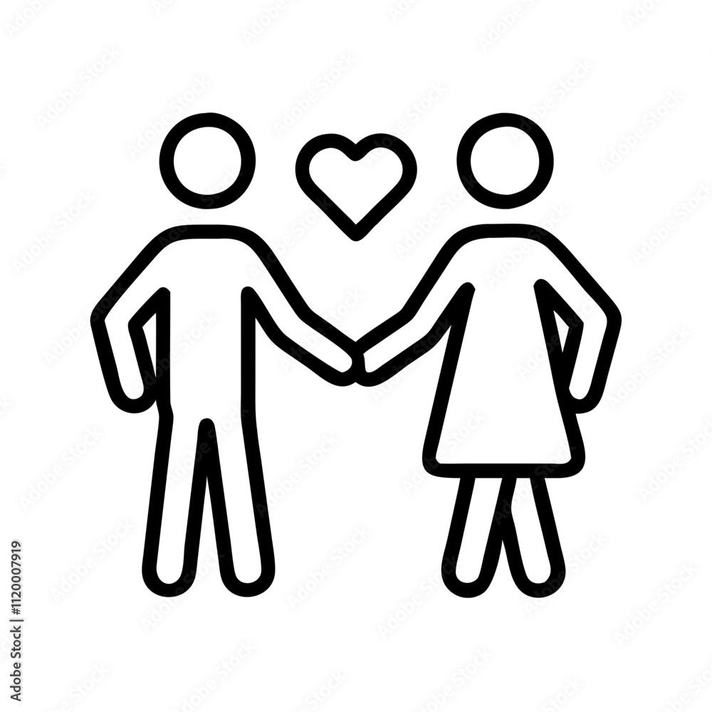couple holding hands Outline Icon, valentine icon - Black outline icon of couple holding hands symbolizing valentines day, holidays, and festive in simple design couple holding hands Outline Icon, valentine icon - Black outline icon of couple holding hands symbolizing valentines day, holidays, and festive in simple design
