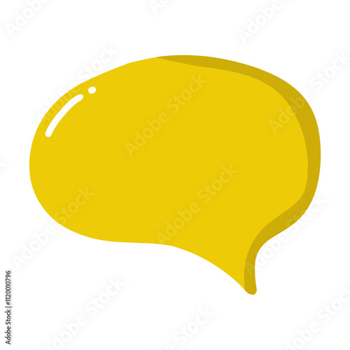 yellow speech bubble shape. Bubble text. Speech text.