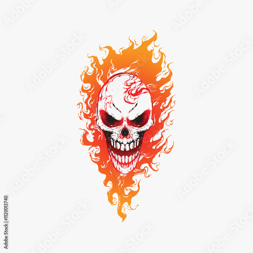 head skull flaming