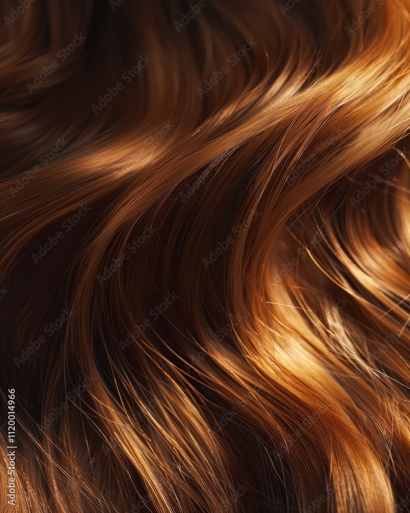 Luxurious Brown Hair Texture Shiny Waves Smooth Strands Close Up Luxurious Brown Hair Texture Shiny Waves Smooth Strands Close Up