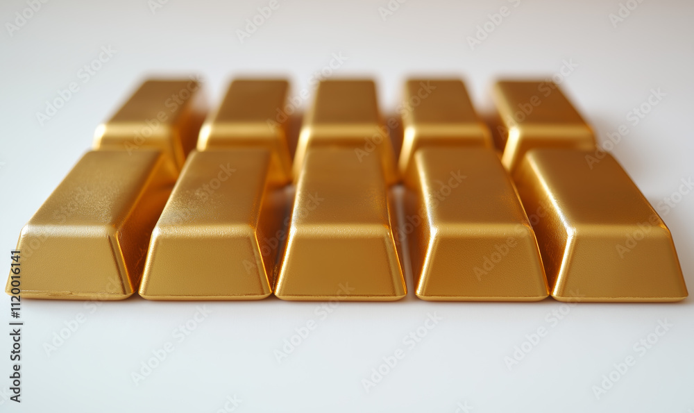 a cluster of shiny gold ingots and bars arranged on a clean white background, wealth and prosperity for the Lunar New Year a cluster of shiny gold ingots and bars arranged on a clean white background, wealth and prosperity for the Lunar New Year