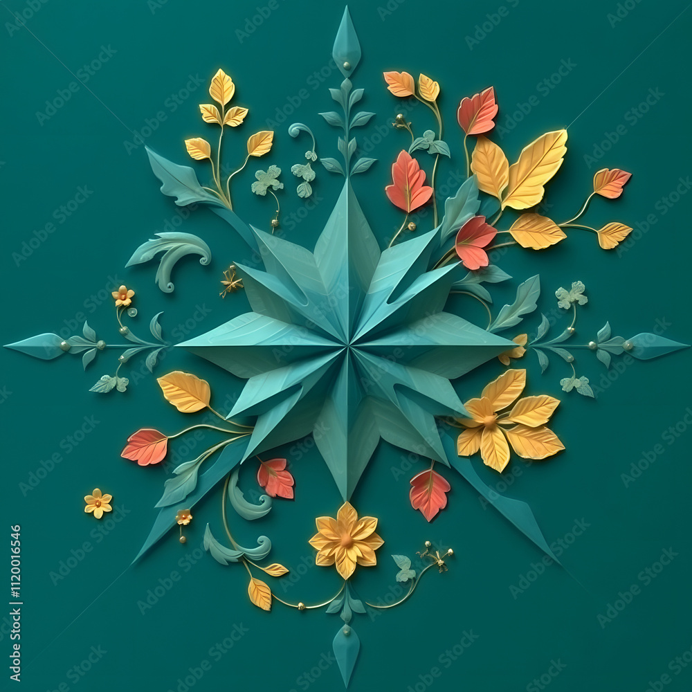 Obraz premium green floral background with flowers