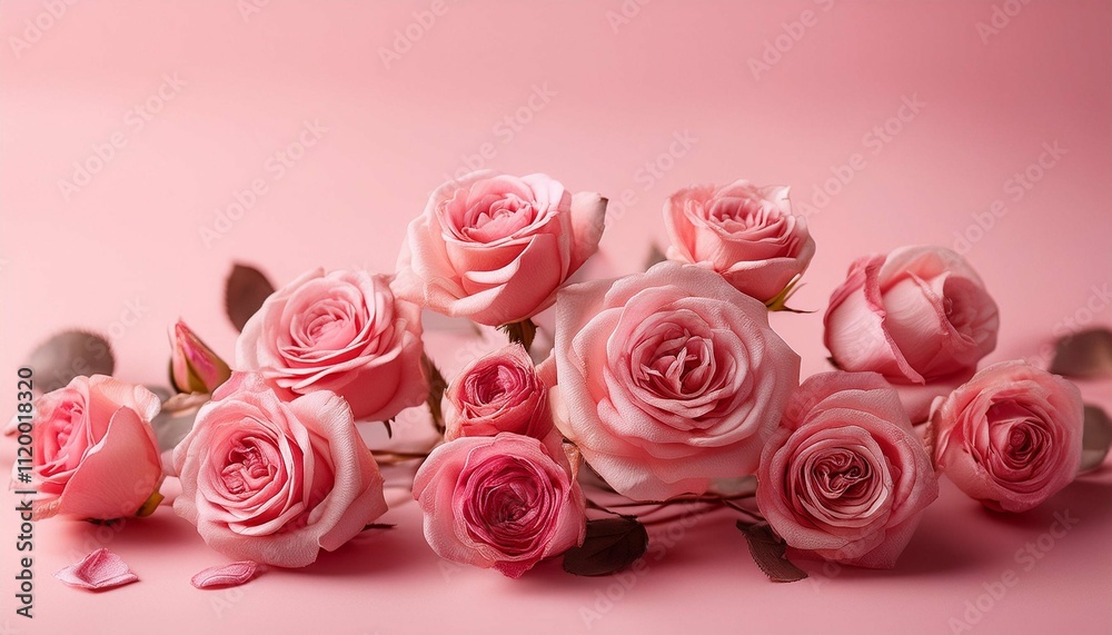 pink dry roses on pink background pink dry roses on pink background