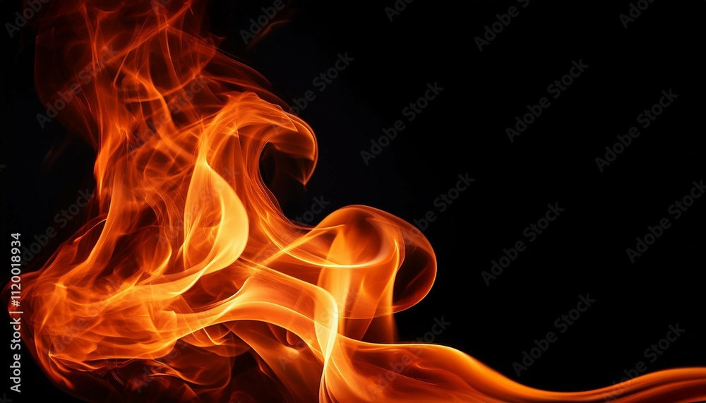 bright orange flame isolated on black background bright orange flame isolated on black background