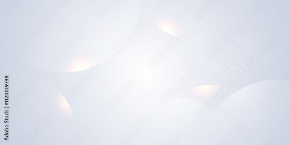 White abstract background. Modern circle lines pattern. Minimal geometric abstract white background with circle shape and line. Minimal geometric design. Vector illustration
