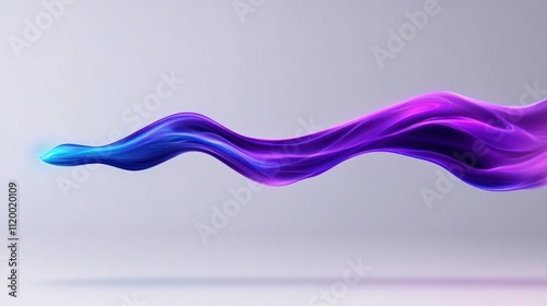 Abstract flowing shapes in vibrant purple and blue hues.
