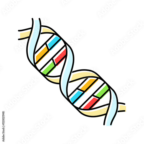 dna helix genetic engineering color icon vector. dna helix genetic engineering sign. isolated symbol illustration
