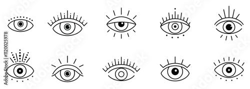 Outline eye boho design