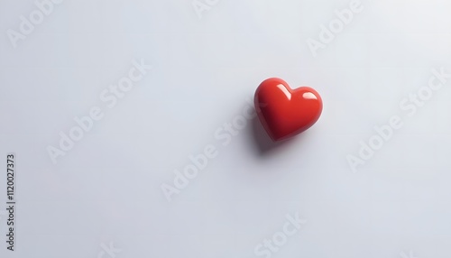 A simple red heart isolated on a white background. This universal symbol of love and affection is perfect for a variety of designs, from greeting cards to logos. photo