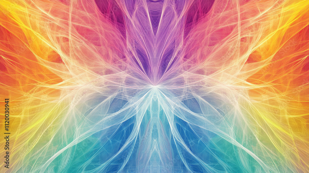 Obraz premium Colorful abstract background featuring vibrant rainbow hues and intricate patterns, evoking sense of energy and creativity. Perfect for artistic projects and designs