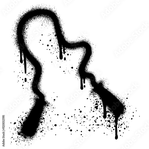 Jump rope sport graffiti with black spray paint. vector illustration.