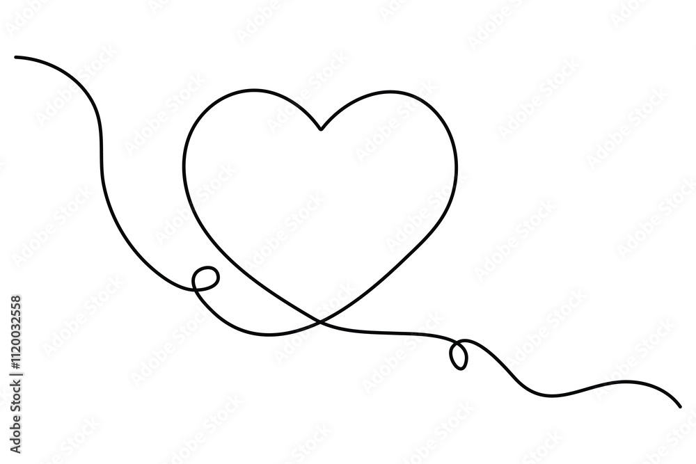 Heart continuous one line art drawing of heart hand drawn vector illustration
Heart continuous one line art drawing of heart hand drawn vector illustration