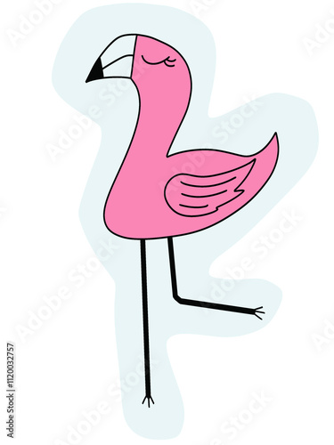 The pink flamingo illustration