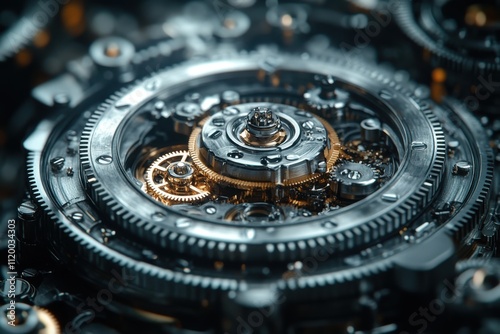 Wallpaper Mural A close-up view of intricate mechanical watch gears showcasing precision engineering. Torontodigital.ca