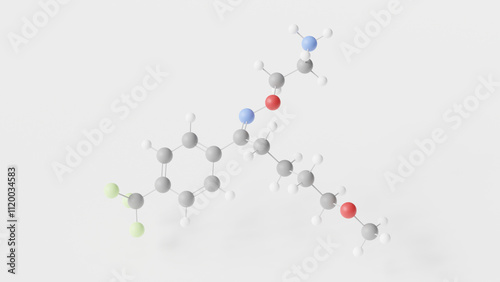 fluvoxamine molecule 3d, molecular structure, ball and stick model, structural chemical formula antidepressant photo