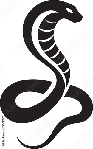 black and white snake Vector Illustration silhouette 