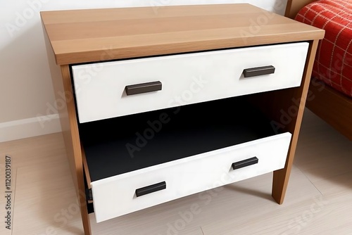 A nightstand is a small, functional piece of furniture designed to sit beside a bed, providing convenience and style to the bedroom. Typically crafted from wood, metal, or composite materials, it offe