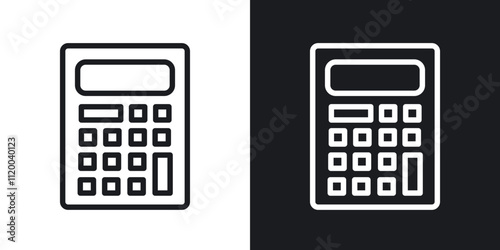 Calculator icons. vector set in black colors