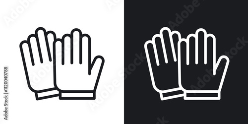 Glove icons. vector set in black colors