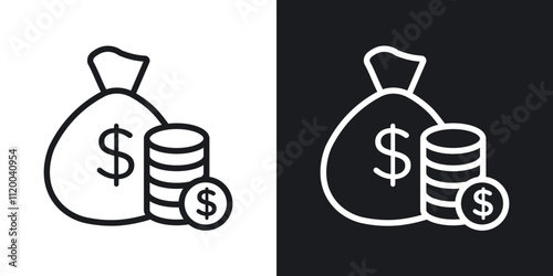 Income icons. vector set in black colors