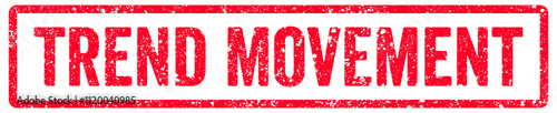 Trend Movement Stamp Transparent Seal, Red Grunge Trend Movement Word Rubber Stamp Seal