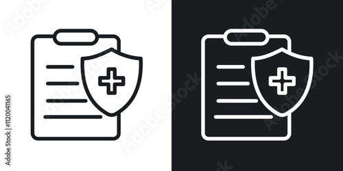 Medical insurance icons. vector set in black colors