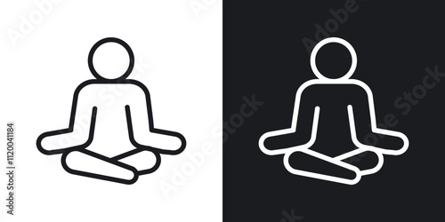 Meditation icons. vector set in black colors