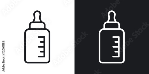 Milk bottle icons. vector set in black colors