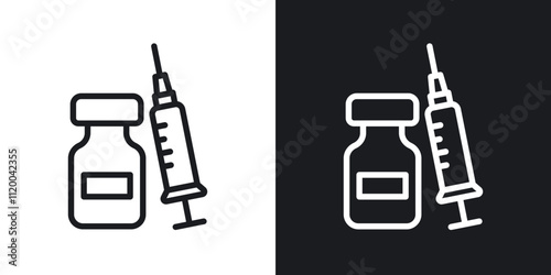 Vaccine vial icons. vector set in black colors