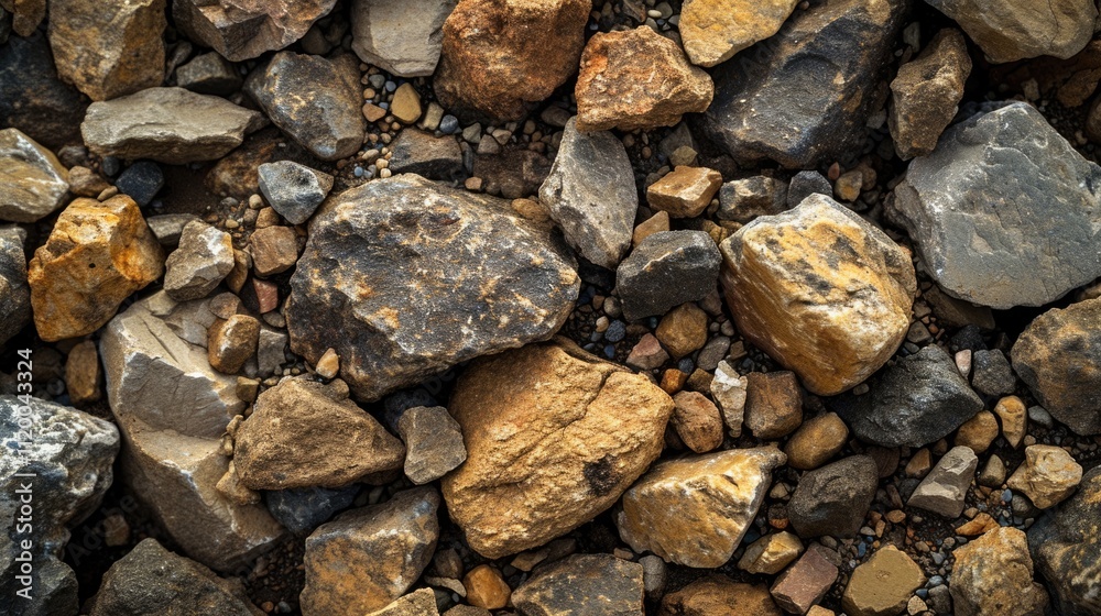 Earthy Stony Texture: Abstract Nature Background with Gravel and Debris Earthy Stony Texture: Abstract Nature Background with Gravel and Debris