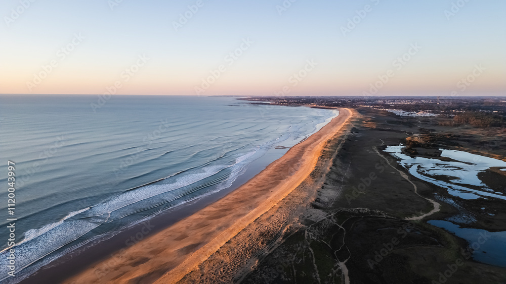 La Gachere beach in Brem sur Mer, Vendee, France