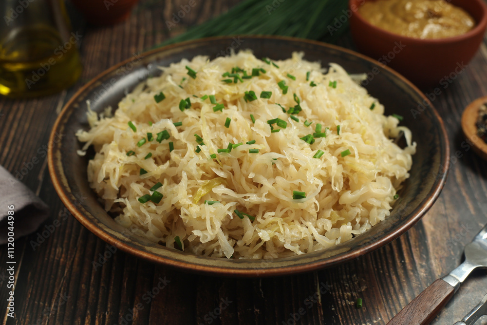 A bowl with traditional German Sauerkraut A bowl with traditional German Sauerkraut