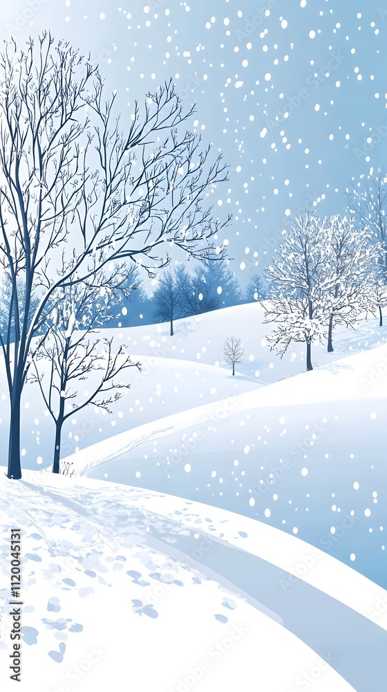 White snow background with small white Christmas trees, simple vector art White snow background with small white Christmas trees, simple vector art