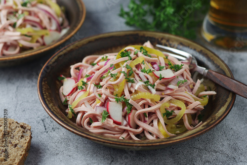 Traditional German dish - Wurst salad	 photo