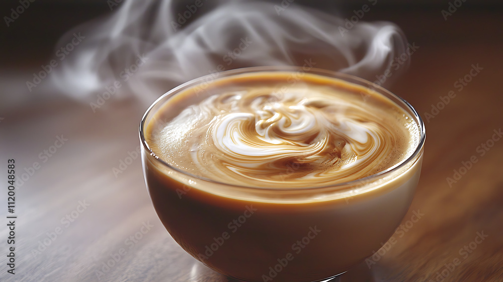 A bowl of coffee with steam rising from it A bowl of coffee with steam rising from it