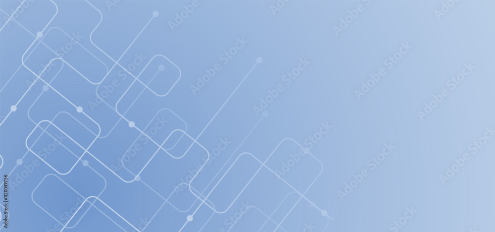 Obraz premium Blue white modern abstract background, Digital technology futuristic internet network connection, cloud cyber information communication, Ai big data science, innovation future tech illustration vector