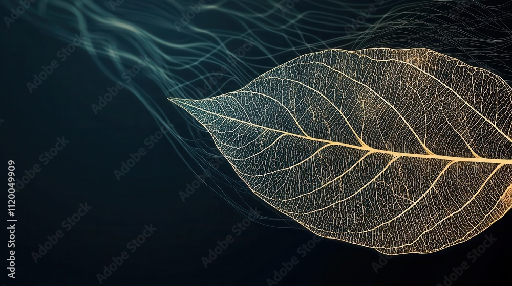 Naklejka premium A leaf with visible stomata, emphasizing the microscopic pores involved in transpiration