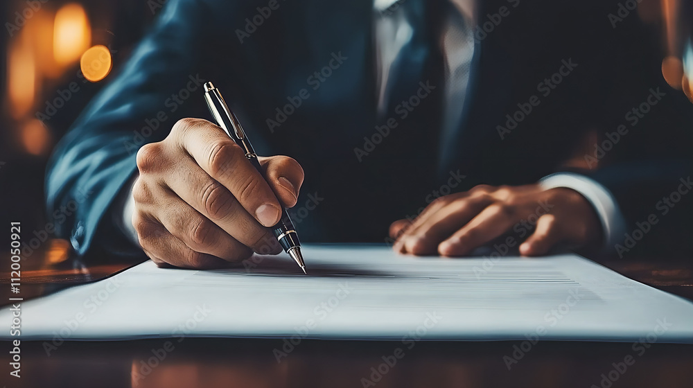 Executive Hand Signing Official Paperwork with Focus and Precision –Business Deals, Legal Contracts, Formal Agreements, and Administrative Tasks in a Corporate Environment Executive Hand Signing Official Paperwork with Focus and Precision –Business Deals, Legal Contracts, Formal Agreements, and Administrative Tasks in a Corporate Environment