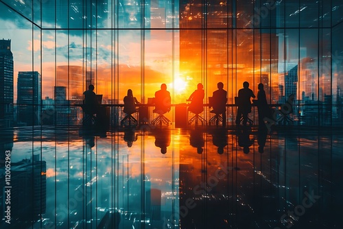 Business Team Meeting City Sunset Strategy2