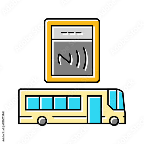 phone tapping object nfc technology color icon vector. phone tapping object nfc technology sign. isolated symbol illustration