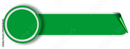 Grass Green Ribbon Label Graphic Design Element