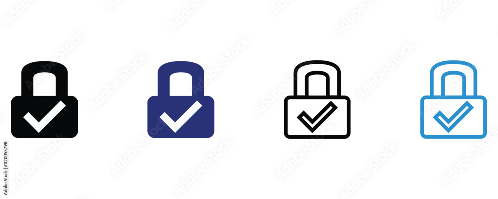 Lock icon vector set, padlock icons, security lock icon vector set flat illustration isolated on white background. Lock icon vector set, padlock icons, security lock icon vector set flat illustration isolated on white background.