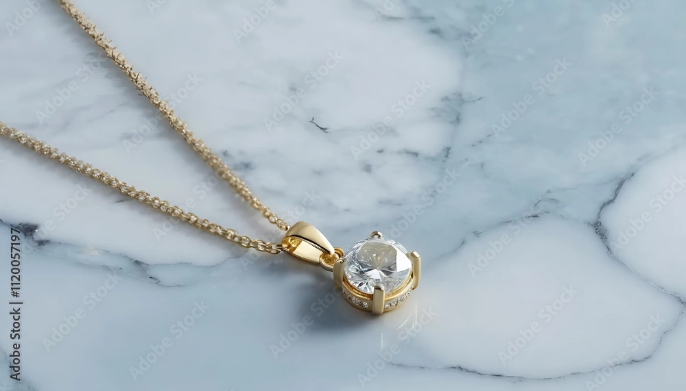 Fototapeta premium gold pendant with zirconium