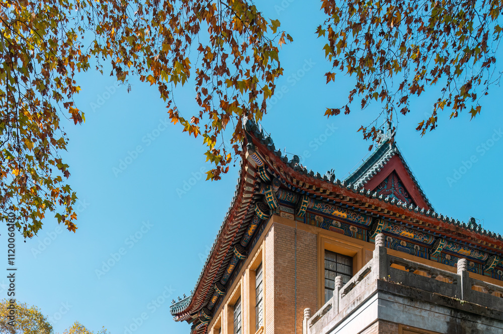 View of Meiling Palace in Nanjing, China in Autumn. View of Meiling Palace in Nanjing, China in Autumn.
