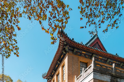 View of Meiling Palace in Nanjing, China in Autumn. photo