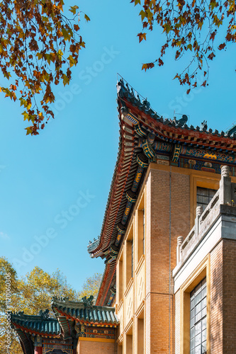 View of Meiling Palace in Nanjing, China in Autumn. photo