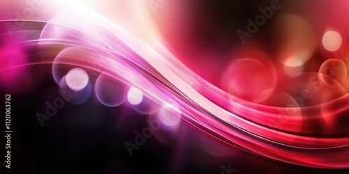 Abstract blurred background of colorful flowing streaks of light and bokeh with gradients in pink violet and black