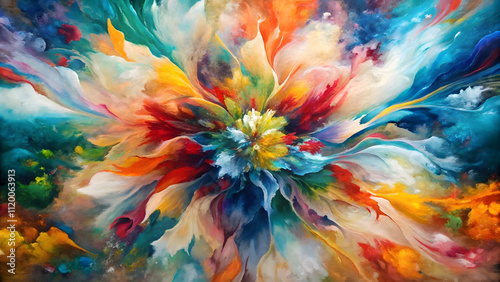 Wallpaper Mural abstract colorful watercolor background, hand-drawing in oil Torontodigital.ca