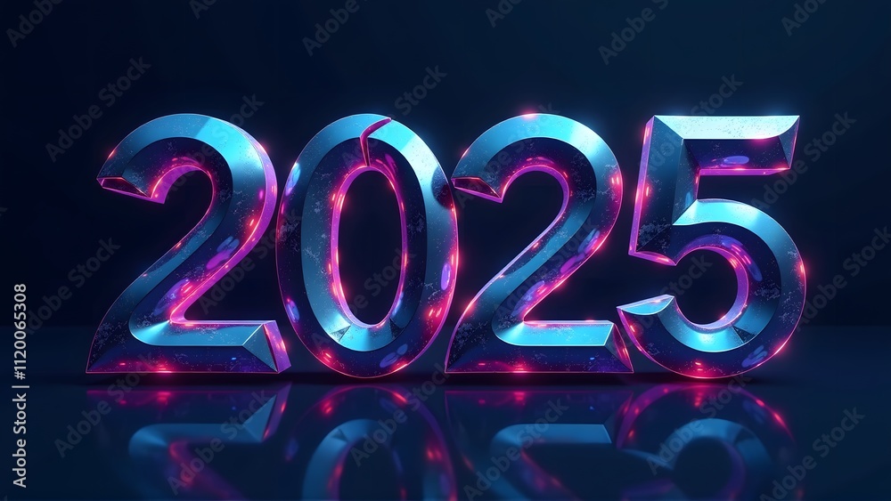 Glowing 2025 New Year's Eve Digital Art Glowing 2025 New Year's Eve Digital Art